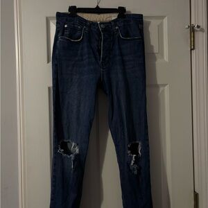 rag & bone Women’s Dark Blue Distressed Jeans